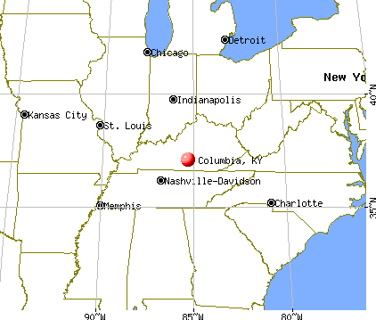 Columbia, Kentucky map