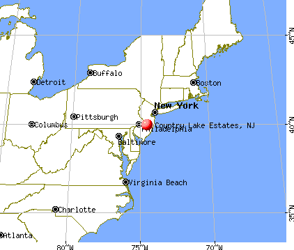 Country Lake Estates, New Jersey map