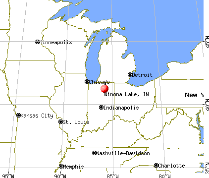Winona Lake, Indiana map