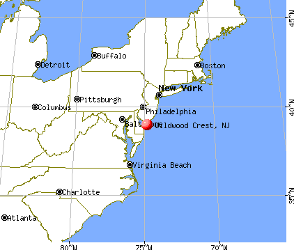 Wildwood Crest, New Jersey map