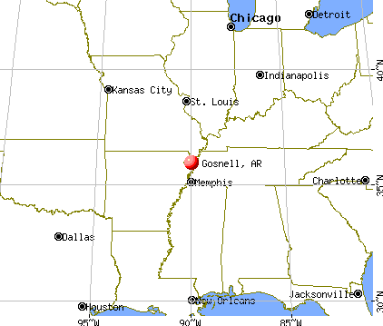 Gosnell, Arkansas map