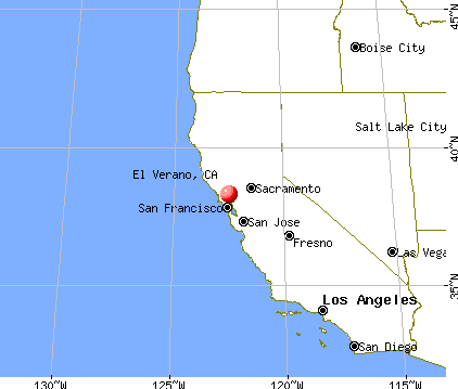 El Verano, California map
