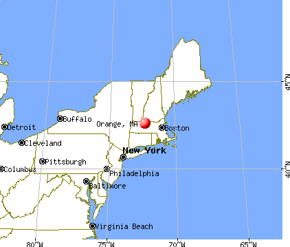 Orange, Massachusetts map