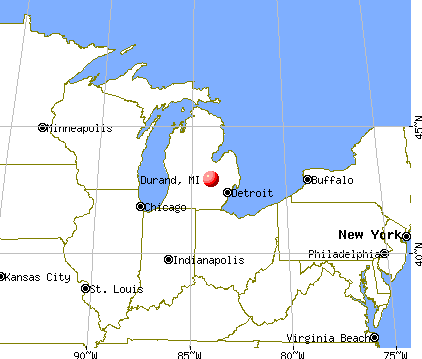 Durand, Michigan map