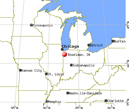 Roselawn, Indiana map