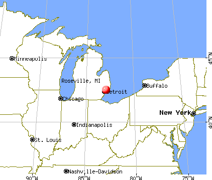 Roseville, Michigan map
