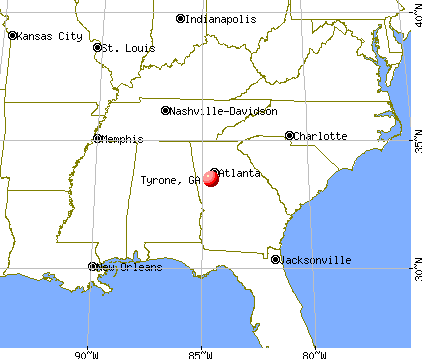 Tyrone, Georgia map