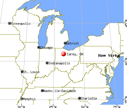 Carey, Ohio map