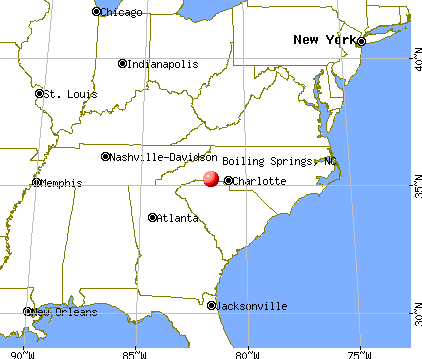 Boiling Springs, North Carolina map