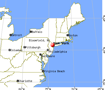 Bloomfield, New Jersey map