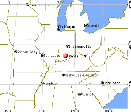 Paoli, Indiana map