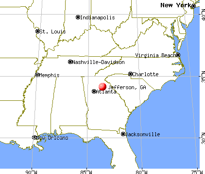 Jefferson, Georgia map