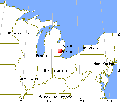 Novi, Michigan map