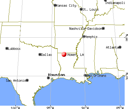 Homer, Louisiana map