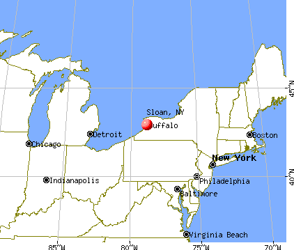 Sloan, New York map