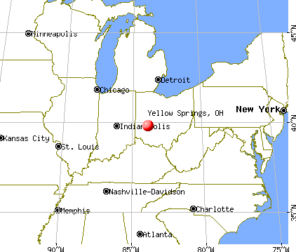 Yellow Springs, Ohio map