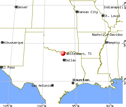 Whitesboro, Texas map