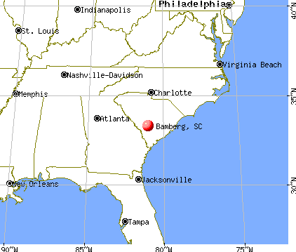 Bamberg, South Carolina map