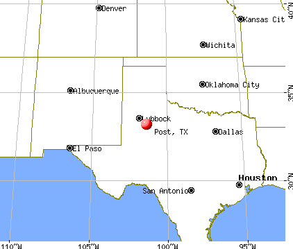 Post, Texas map