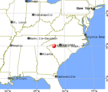 Southern Shops, South Carolina map