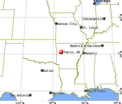 Paris, Arkansas map
