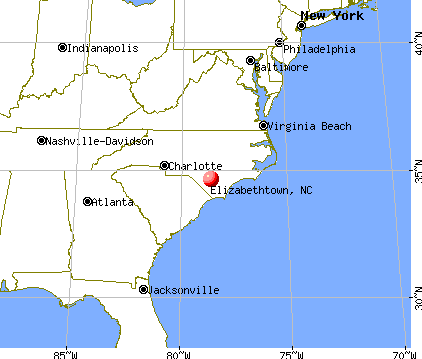 Elizabethtown, North Carolina map