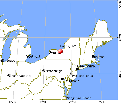 Lyons, New York map