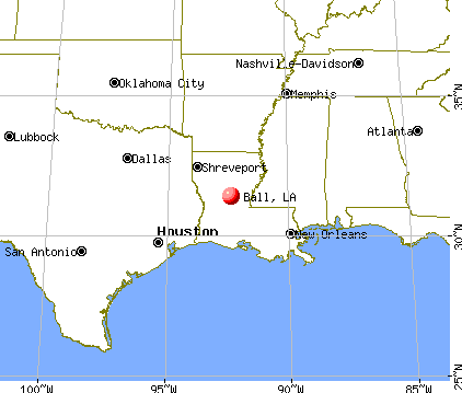 Ball, Louisiana map