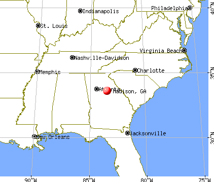 Madison, Georgia map