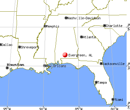 Evergreen, Alabama map