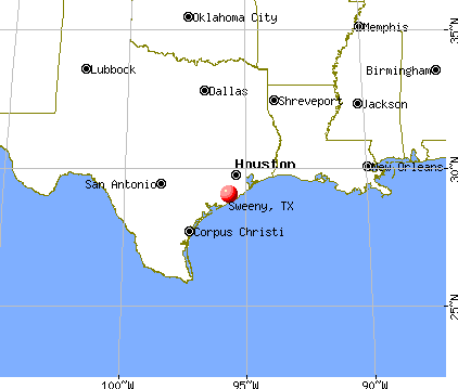Sweeny, Texas map