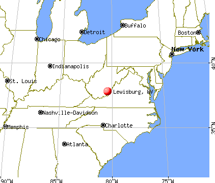 Lewisburg, West Virginia map