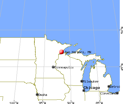 Two Harbors, Minnesota map
