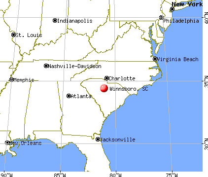 Winnsboro, South Carolina map
