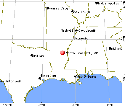 North Crossett, Arkansas map