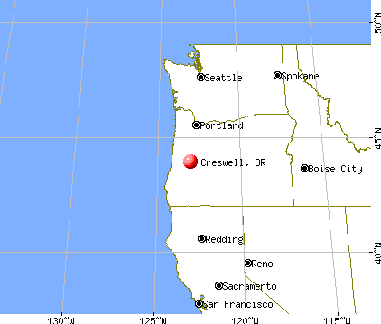 Creswell, Oregon map