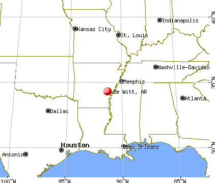 De Witt, Arkansas map