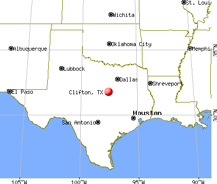 Clifton, Texas map