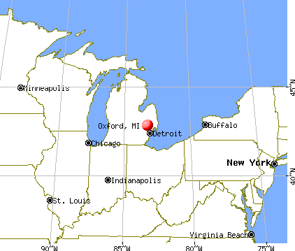 Oxford, Michigan map