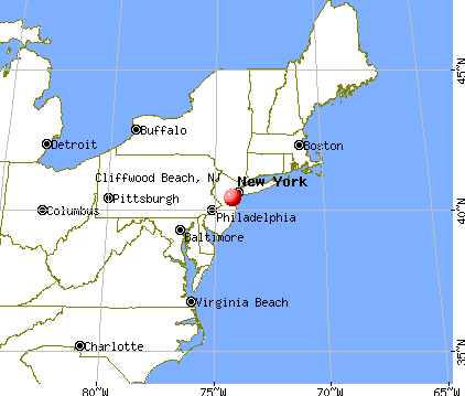 Cliffwood Beach, New Jersey map