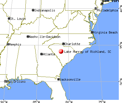 Lake Murray of Richland, South Carolina map