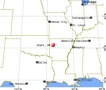 Ozark, Arkansas map