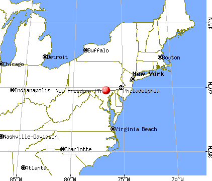 New Freedom, Pennsylvania map