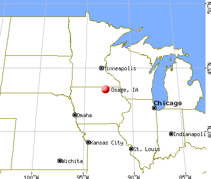 Osage, Iowa map