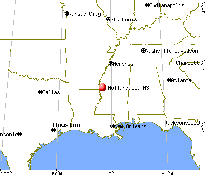 Hollandale, Mississippi map