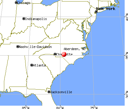 Aberdeen, North Carolina map