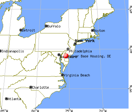 Dover Base Housing, Delaware map