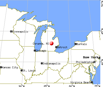Corunna, Michigan map