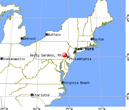 Amity Gardens, Pennsylvania map
