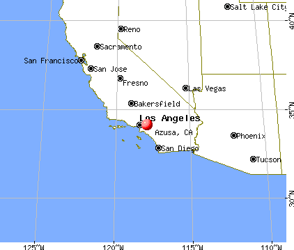 Azusa, California map